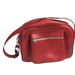 1970s Red Luggage 70s Carry-on American Tourister Overnight Shoulder Vintage